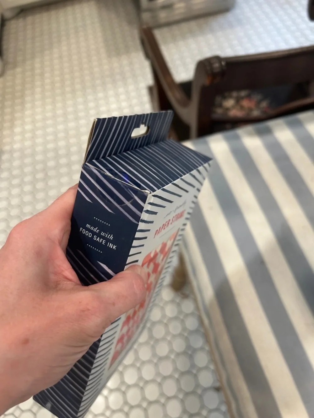 Anthropologie Red & White Chevron Paper Straws